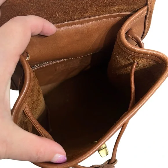 Vintage Coach Leather Mini Backpack Brown Gold Turn Lock 9960 Adjustable Straps - Picture 12 of 16